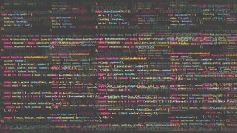 Scrolling Computer Code on Dark Screen Representing Software Development and Stock Footage 339976490