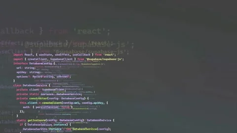 Scrolling Computer Code on Dark Screen for Software Development and Programming Stock Footage 339976628