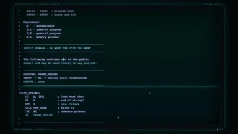 Scrolling Computer Code on Dark Screen with Digital Programming and Software Видео 345766272