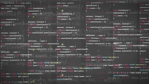 Scrolling Computer Code on Screen with Digital Programming and Software Stock Footage 339961256