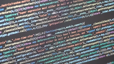 Scrolling up computer code on the screen Stock Footage 89997651