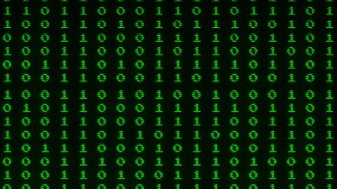 Scrolling digits on black background. Digital numbers on computer screen Video stock 280001584