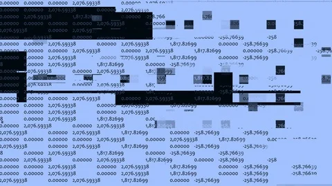 Scrolling down financial spreadsheet on computer monitor Stock Footage 90344892
