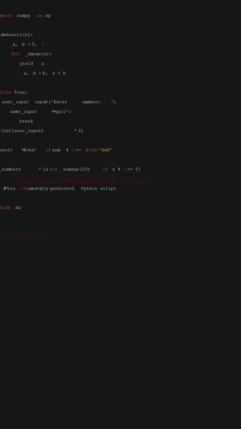 Scrolling glitch Python code Loop Animation with RGB shift effect. Stock Footage 283473916
