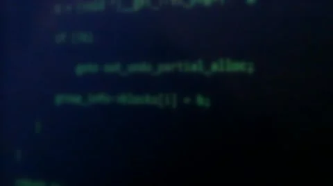 Scrolling Green Code Being Printed on LCD Screen - Blurred 2 Stock Footage 47077474