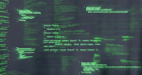 Scrolling green code lines, programming and hacking animation on computer screen Stock Footage 303461961