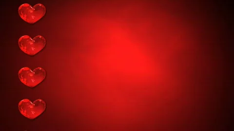 Scrolling Hearts Side on Red Loop Vidéo 601742