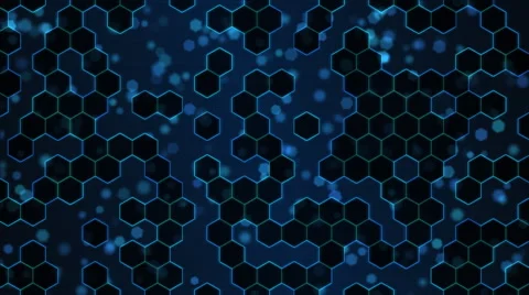 Scrolling Hexagon Background Animation - Loop Blue Stock Footage 51231858