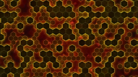 Scrolling Hexagon Background Animation - Loop Orange Stock Footage 51409417