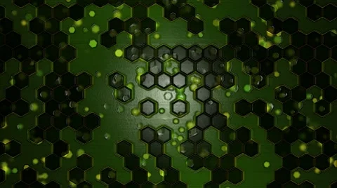 Scrolling Hexagon Background Animation - Loop Green Stock Footage 57724490