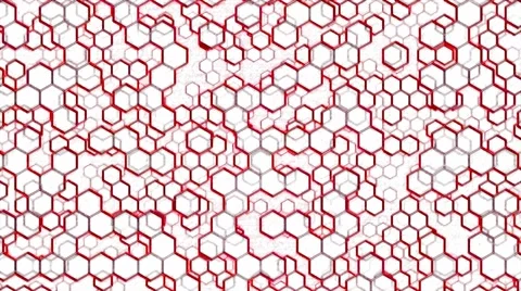 Scrolling Hexagon Background Animation - Loop Red Stock Footage 58297558