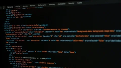 Scrolling html code on the laptop screen. Stock Footage 124203943