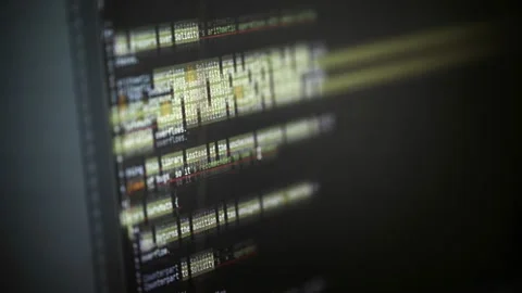 Scrolling the HTML Web page code. Programming Stock Footage 168352731