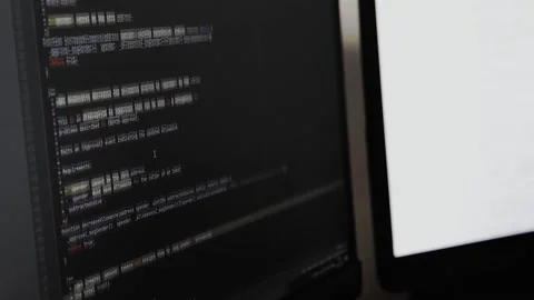 Scrolling the HTML Web page code. Programming Stock Footage 171761408