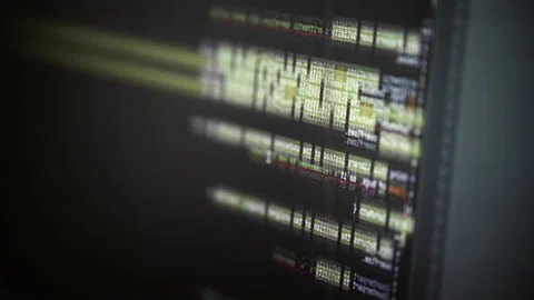 Scrolling the HTML Web page code. Programming Stock Footage 196243389