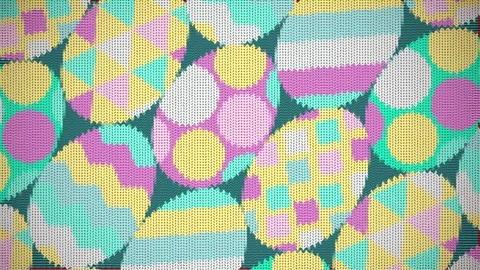 Scrolling Knitted Easter Egg Pattern, Looping Animation. Stock Footage 303348111