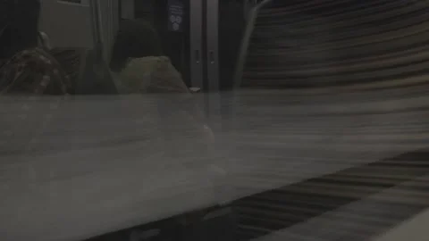 A scrolling landscape from inside a train,  4K, F-log Stock Footage 139172052