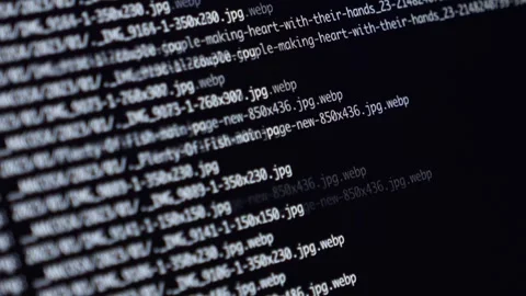Scrolling lines of code on a dark screen, emphasizing dynamic programming act Stock Footage 295380860