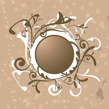 Scrolling logo A abstract background with scrolling brown and white floral... 스톡 사진