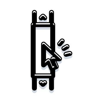 Scrolling mouse cursor navigating user interface scrollbar Stock Illustration
