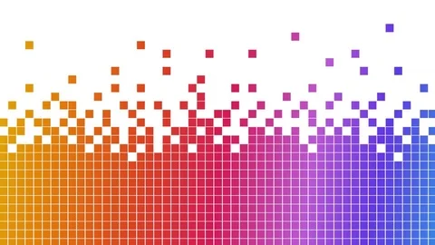 Scrolling multicolored pixelated mosaic banner HD Video stock 111518490