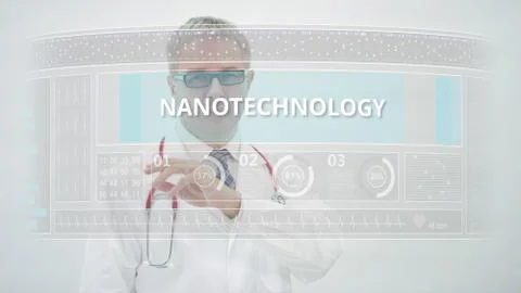 Scrolling to NANOTECHNOLOGY tab on a modern computer screen Foto stock