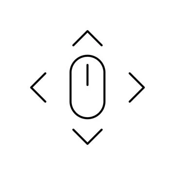 Scrolling navigation icon. Scroll directions symbol. Mouse with arrows vect.. Illustrazione stock