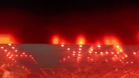 Scrolling orange neon text display on a bus 库存影片 345944829