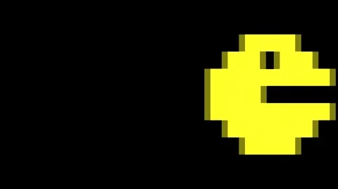 Scrolling Pac Man Style Animation - Arcade Character Loop Stock Footage 43965401