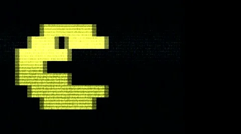 Scrolling Pac Man Style Animation with F/X - Arcade Character Loop Video stock 43965410