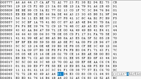 Scrolling pages of hexadecimal computer code on a screen Stock Footage 195113049