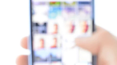 Scrolling picture gallery on smartphone. Stock Footage 74290929