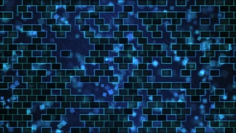 Scrolling Rectangle Bricks Background Animation - Loop Blue Stock Footage 85426636