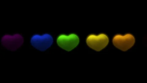 Scrolling Row Of LGBTQ Hearts Stock Footage 240758539