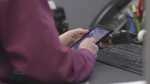 Scrolling on Smart Phone Stock Footage 56361837