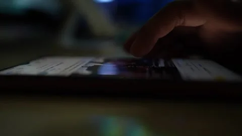 Scrolling smartphone by hand Stock Footage 290946896