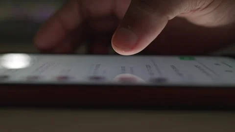 Scrolling smartphone a person by hand Stock Footage 290951232
