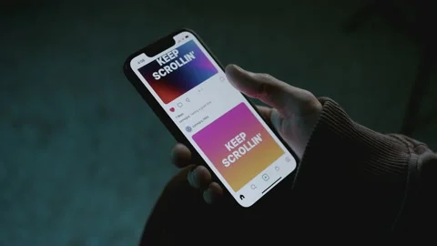 Scrolling Social Network Addiction Stock Footage 196142695
