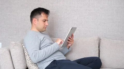 Scrolling on tablet Stock Footage 280183405