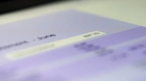 Scrolling through bank statement online Stock-Footage 64339103