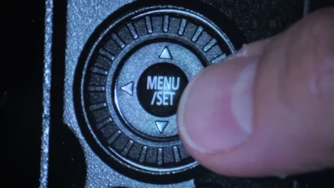 Scrolling Through Cog Wheel Settings On A Mirriorless Camera Video stock 166104959