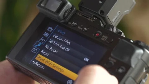Scrolling Through the Menu With Settings on a Professional Photo Camera. Stock Footage 132041926
