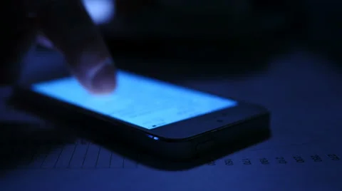 Scrolling through messages on smartphone Stock Footage 61820781
