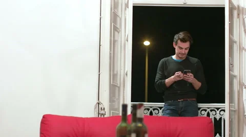 Scrolling Through the Phone While Smoking Stock Footage 59984375