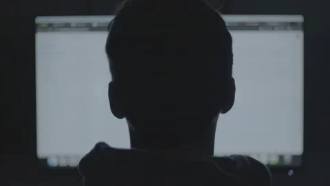 Scrolling through Social Media/Online on Computer - OTS, Symmetrical Composition Stock-Footage 277776208