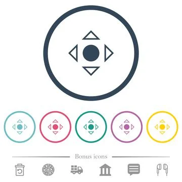 Scrolling tool alternate flat color icons in round outlines Stock Illustration