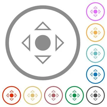 Scrolling tool alternate flat icons with outlines Illustrazione stock