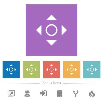 Scrolling tool flat white icons in square backgrounds Stock Illustration