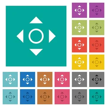 Scrolling tool square flat multi colored icons Stock Illustration