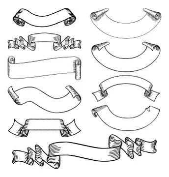 Scrolls and Banners Stock Illustration